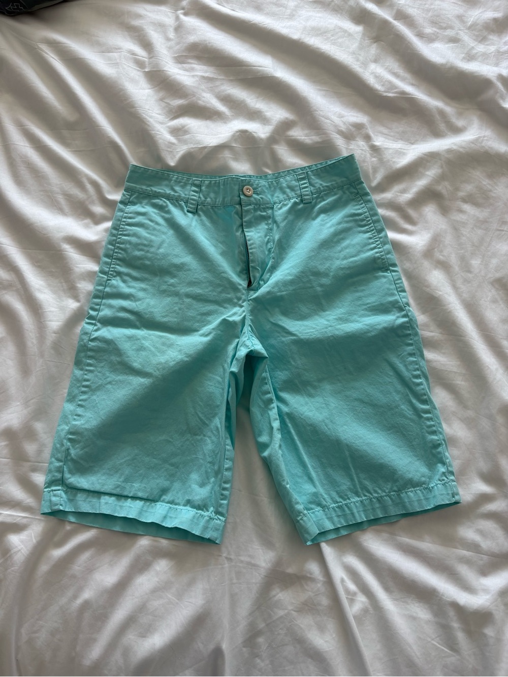 Vineyard Vines Boys Sz 14 Aqua Cotton Flat Front Shorts